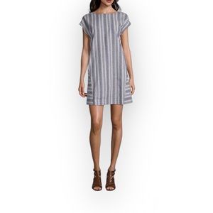 Peyton & Parker Striped linen cotton  blend dress M